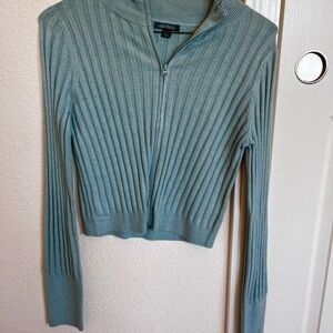 Ribbed Zip-Up Sweater